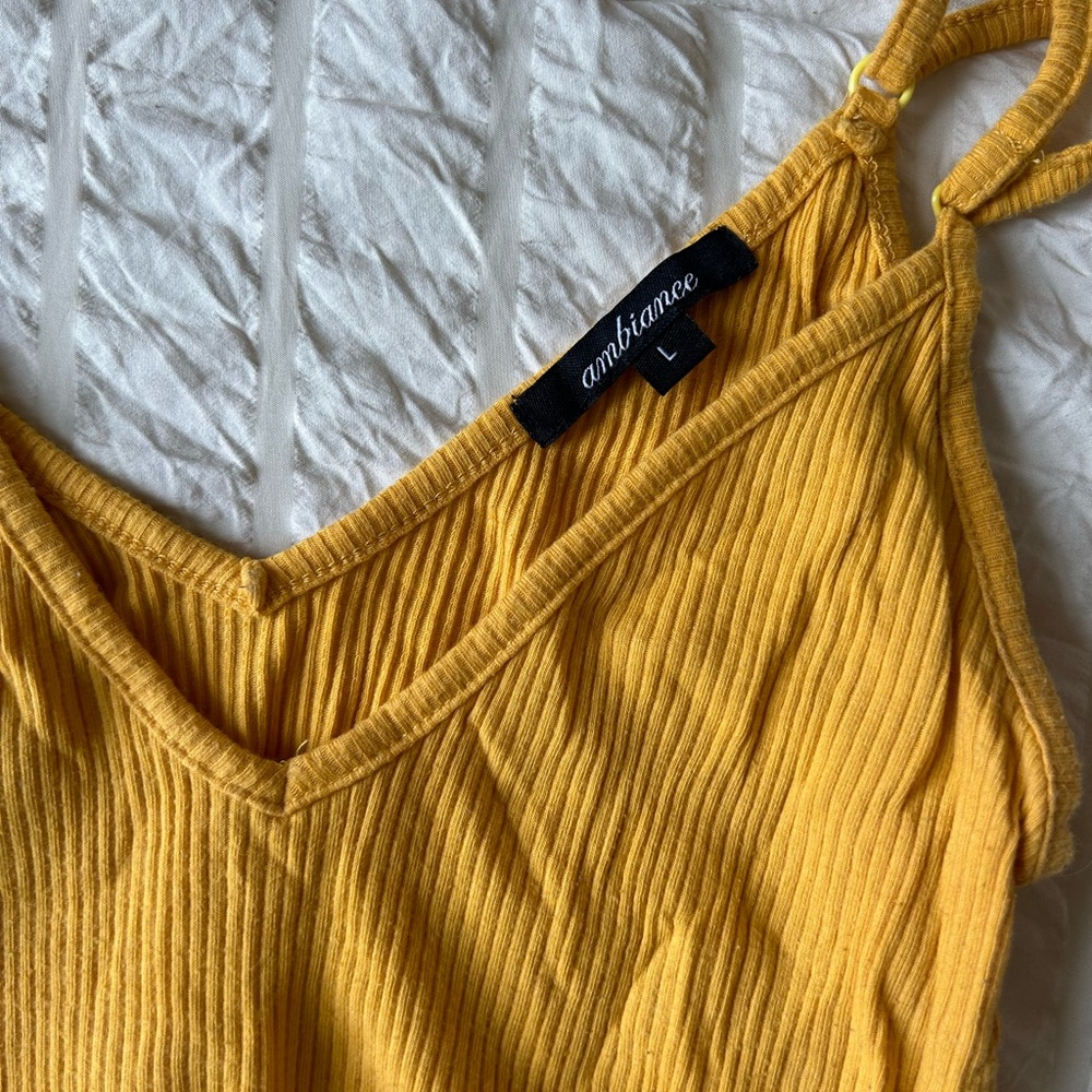 Yellow Ribbed Tank Top - Picture 2 of 4